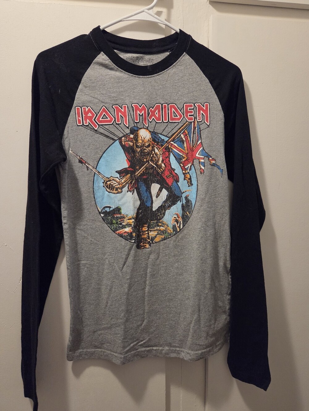 Official IRON MAIDEN Graphic Tee Raglan T-shirt Womens S